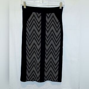 Guess by Marciano Black and Gray Midi Skirt